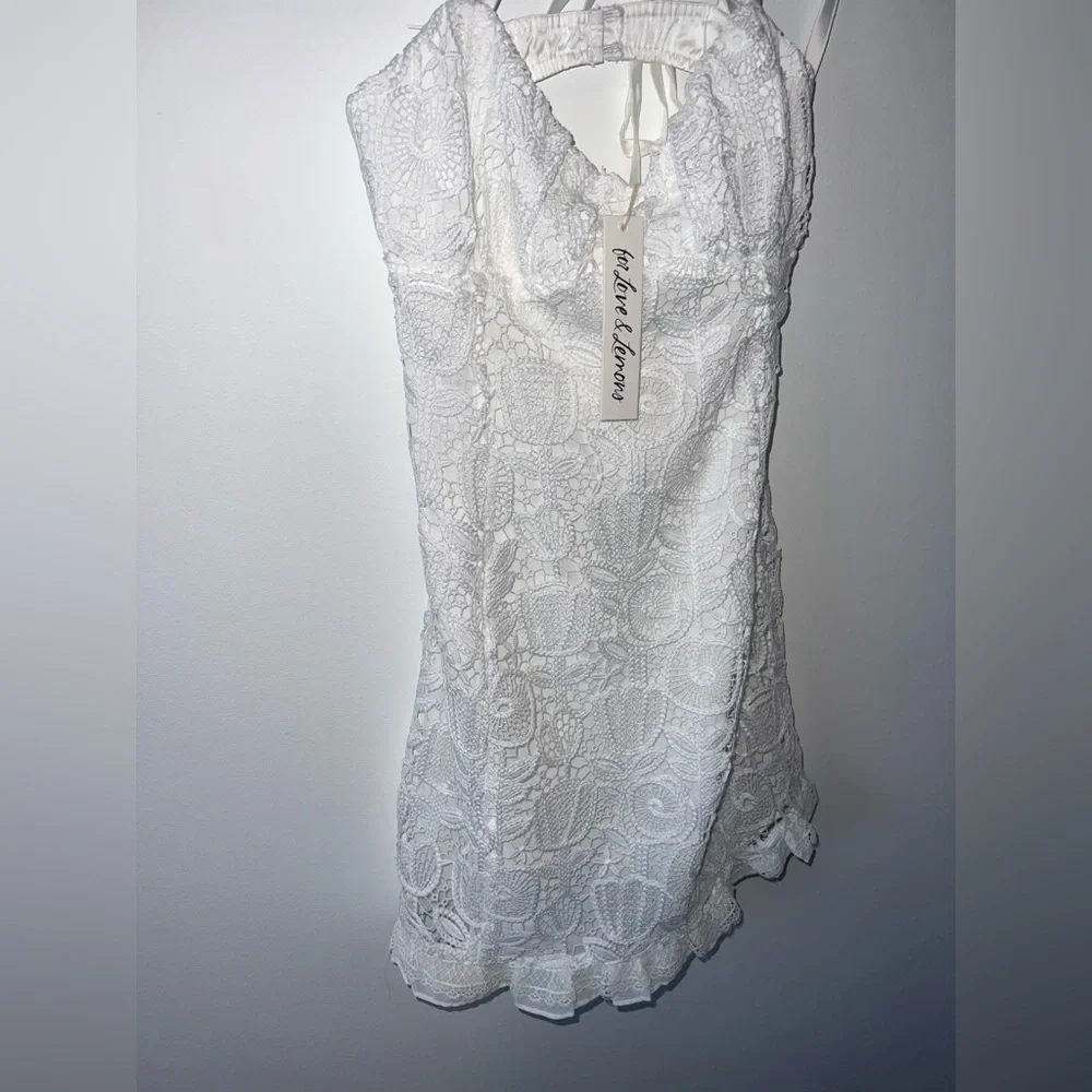 For Love and Lemons Mini Lace Dress in White NWT - Picture 2 of 8
